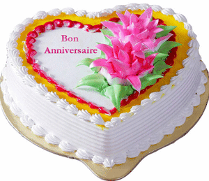 Gif animé joyeux anniversaire gateau en coeur